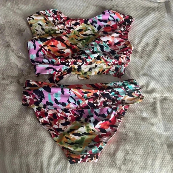 BLEU BY ROD BEATTIE TOP AND SARONG-WAIST HIPSTER BIKINI BOTTOM - Picture 11 of 14